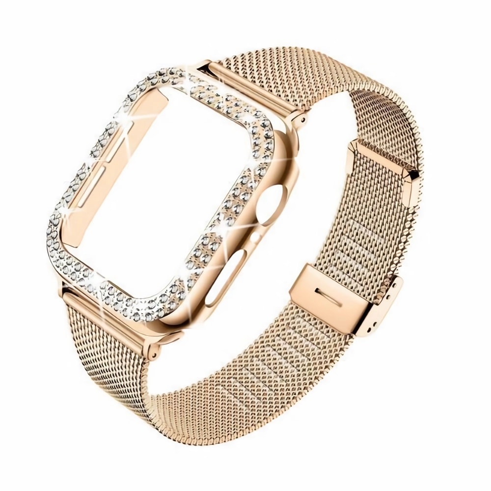 Correa milanesa con carcasa estilo diamantes para Apple Watch